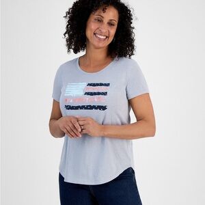 Women's USA Flag Graphic Crewneck T-Shirt